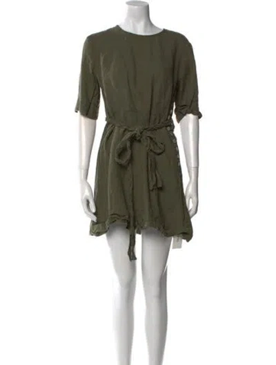 Pre-owned Belize Linen Mini Dress In Green