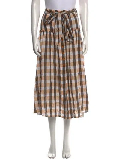 Pre-owned Belize Printed Midi Length Skirt In Neutral