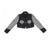 Belkys Studio Women's Black / Grey Vesper Denim Breasted Jacket In Black/grey