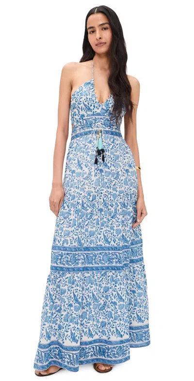 Bell Alexandria Maxi Dress Blue White In Multi