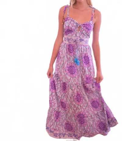 Bell Alexis Maxi Dress In Pink Hearts In Purple