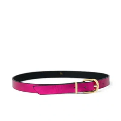 Bell & Fox Erina Leather Belt-fuchsia Metallic In Pink