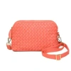 BELL & FOX IRA HAND WOVEN CROSSBODY BAG IN CORAL LEATHER
