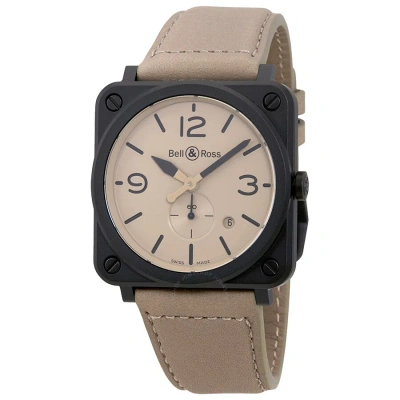 Bell And Ross Aviatio Desert Type Beige Dial Men's Watch Brs-desert-cem In Beige / Black / Desert