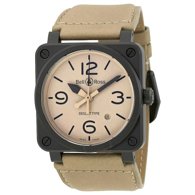 Bell And Ross Aviation Automatic Beige Dial Men's Watch Br0392-desert-ce In Black
