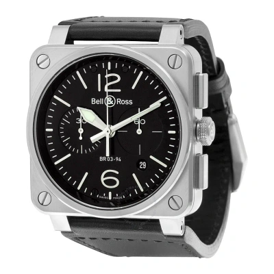 Bell And Ross Aviation Automatic Black Dial Black Leather Men's Watch Br0394-bl-si/sca