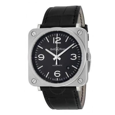 Bell And Ross Aviation Automatic Black Dial Black Leather Men's Watch Brs92-bl-st