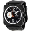 BELL AND ROSS BELL AND ROSS AVIATION BLACK AND WHITE DIAL CHRONOGRAPH AUTOMATIC MEN'S WATCH BR0394-BW-CA