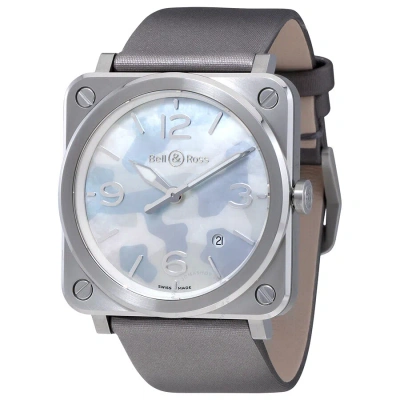 Bell And Ross Aviation Grey Camouflage Mother Of Pearl Dial Ladies Watch Brs-camo-st In Gray