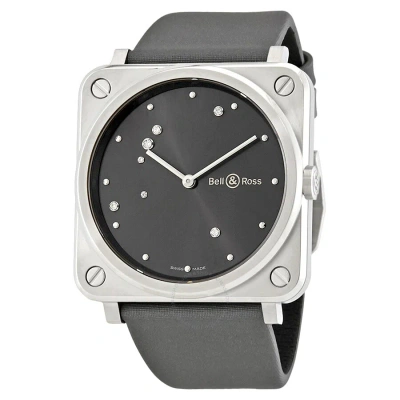 Bell And Ross Aviation Grey Sunray Diamond Dial Watch Brs-eru-st/sca In Metallic