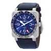 BELL AND ROSS BELL AND ROSS BR 03-93 GMT AUTOMATIC BLUE DIAL MEN'S WATCH BR0393-BLU-ST/SCA