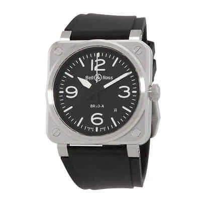 Pre-owned Bell And Ross Br 03 Automatic Black Dial Men's Watch Br03a-bl-st/srb