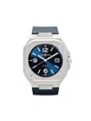 Bell & Ross Br 05 Blue Steel 40mm In Blue And Silver Grey