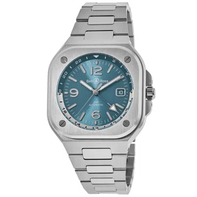 Bell & Ross Br 05 Gmt Sky Blue Dial Steel Men's Watch Br05g-pb-st/sst In Silver