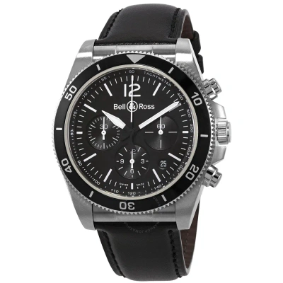 Bell And Ross Br V3-94 Vintage Chronograph Automatic Black Dial Men's Watch Brv394-bl-st/sca