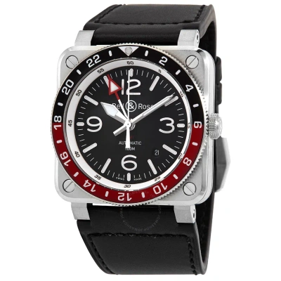 Bell And Ross Br03 Gmt Automatic Black Sunray Dial Men's Watch Br0393-bl-st/sca