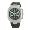 BELL AND ROSS BELL AND ROSS BR05 CHRONOGRAPH AUTOMATIC MEN'S GREEN SUNRAY WATCH BR05C-GN-ST/SRB