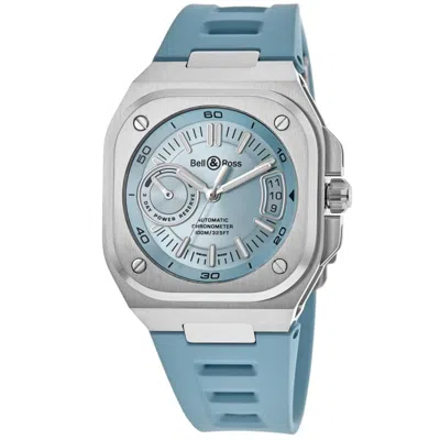 Bell & Ross Br-x5 Ice Blue Steel Automatic Rubber Strap Men's Watch Brx5r-ib-st/srb In Silver