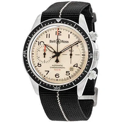 Pre-owned Bell And Ross Chronograph Automatic Beige Dial Men's Watch Brv294-bei-st/sf