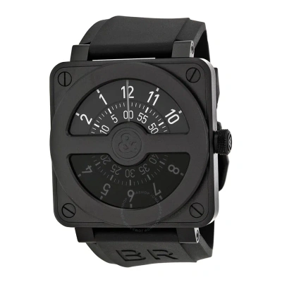 Bell And Ross Compass Black Dial And Black Rubber Strap Men's Watch Br01-92-comcarbn
