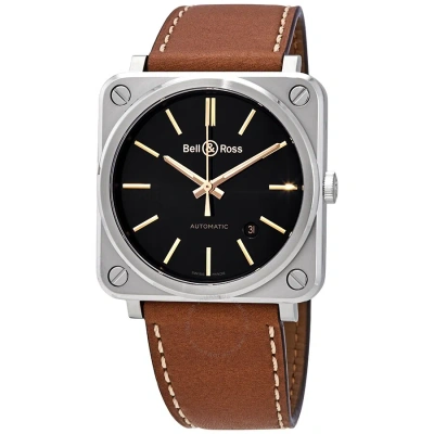 Bell And Ross Golden Heritage Automatic Black Dial Men's Watch Brs92-st-g-he/sca In Brown