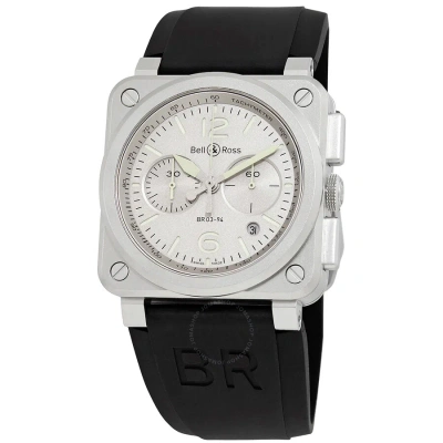 Bell And Ross Horolum Chronograph Automatic Grey Dial Men's Watch Black Rubber Band Br0394-gr-st/sca In Black / Grey
