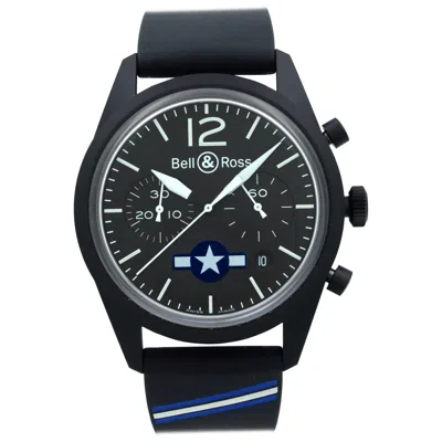 Pre-owned Bell & Ross Insignia Us Steel Black Dial Automatic Mens Watch Brv126-bl-ca-co/us