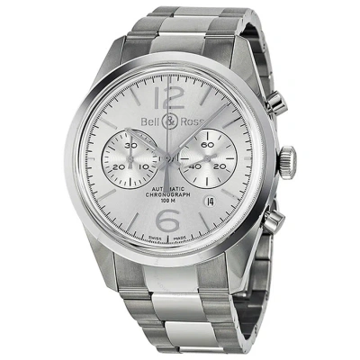 Bell And Ross Officer Automatic Chronograph Silver Dial Men's Watch Br126-wh-st-ss In Metallic