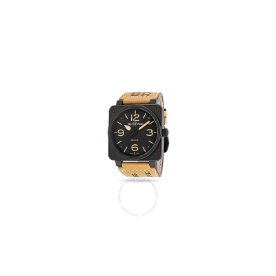 Bell And Ross Aviation Automatic Black Dial Men's Watch Br0192-bl-heritage In Black / Tan