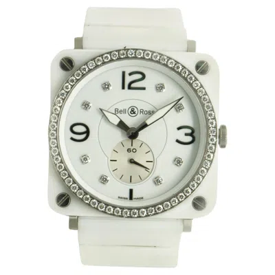 Pre-owned Bell & Ross Stainless Steel And White Ceramic Aviation 39mm