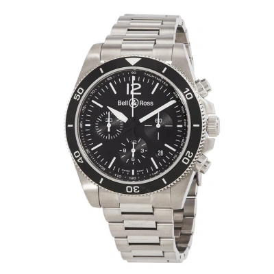 Bell And Ross Vintage Chronograph Automatic Black Dial Men's Watch Brv394-bl-st/sst In White