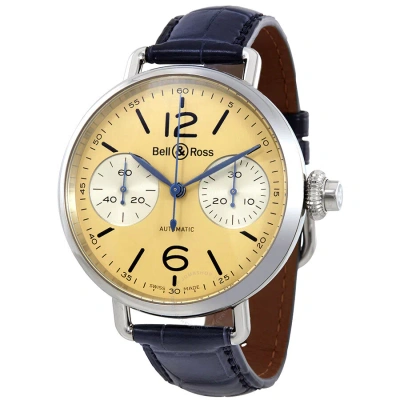 Bell And Ross Vintage Monopusher Chronograph Automatic Ivory Dial Men's Watch Brww1-mono-iv In Blue / Grey / Ivory