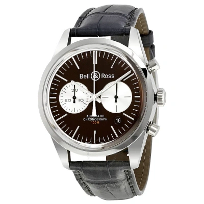 Bell And Ross Vintage Officer Chronograph Automatic Men's Watch Brg126-brn-st/scr2 In Brown