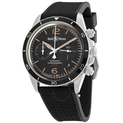 Bell And Ross Vintage V2-94 Aeronavale Chronograph Automatic Black Dial Men's Watch Brv294-her-st/sr