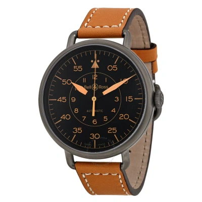 Bell And Ross Ww1 Heritage Automatic Black Dial Tan Leather Men's Watch Brww192-heritage In Black / Grey / Tan