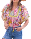 Bell Angel Top In Sunshine Print In Multi