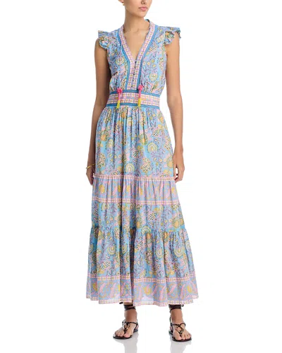 Bell Annae Maxi Dress In Blue/yellow Print