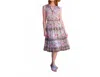 Bell Audrina Midi Dress In Mint And Pink Floral In Multi