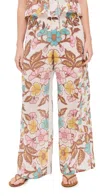 Bell Beach Pants Turq Yellow Floral In Turq Yellow Floral