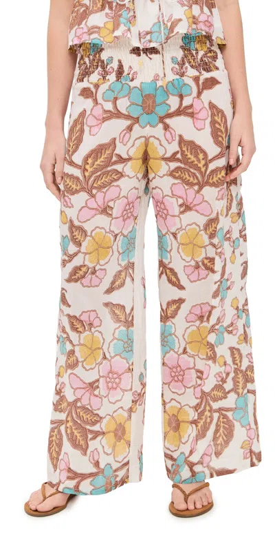 Bell Beach Pants Turq Yellow Floral