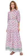 Bell Blair Maxi Dress Fuchsia Navy Flower In Fuchsia Navy Flower