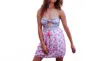 Bell Bowie Mini Dress In Fuschia Navy Flower In Multi