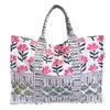 Bell By Alicia Bell Canvas Block Print Tote In Pink, Navy In Multi