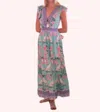 Bell By Alicia Bell Chloe Maxi Dress In Green Pink Bird In Multi