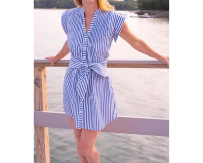 Bell By Alicia Bell Kat Mini Dress In Thick Navy Stripe In Blue