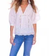 Bell By Alicia Bell Katie Eyelet Top In White In White