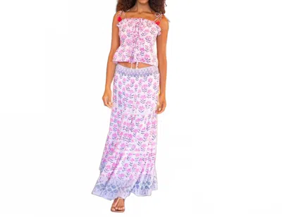 Bell By Alicia Bell Marni Maxi Skirt In Fuschia Navy Flower In Purple