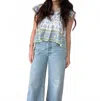 Bell By Alicia Bell Ray Top In Green And White
