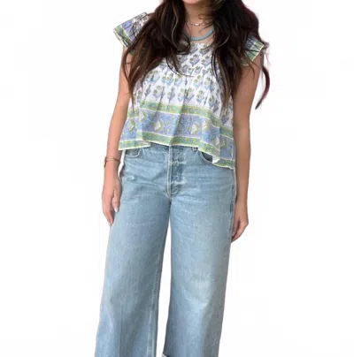 Bell By Alicia Bell Ray Top In Green And White