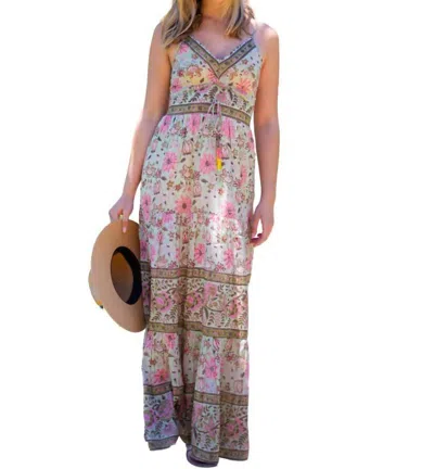 Bell By Alicia Bell Sabrina Maxi Dress In Mint And Pink Floral In Multi